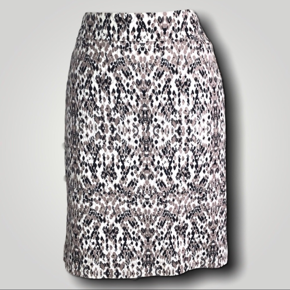 Black, Gray, and Tan Abstract Print Skirt 4